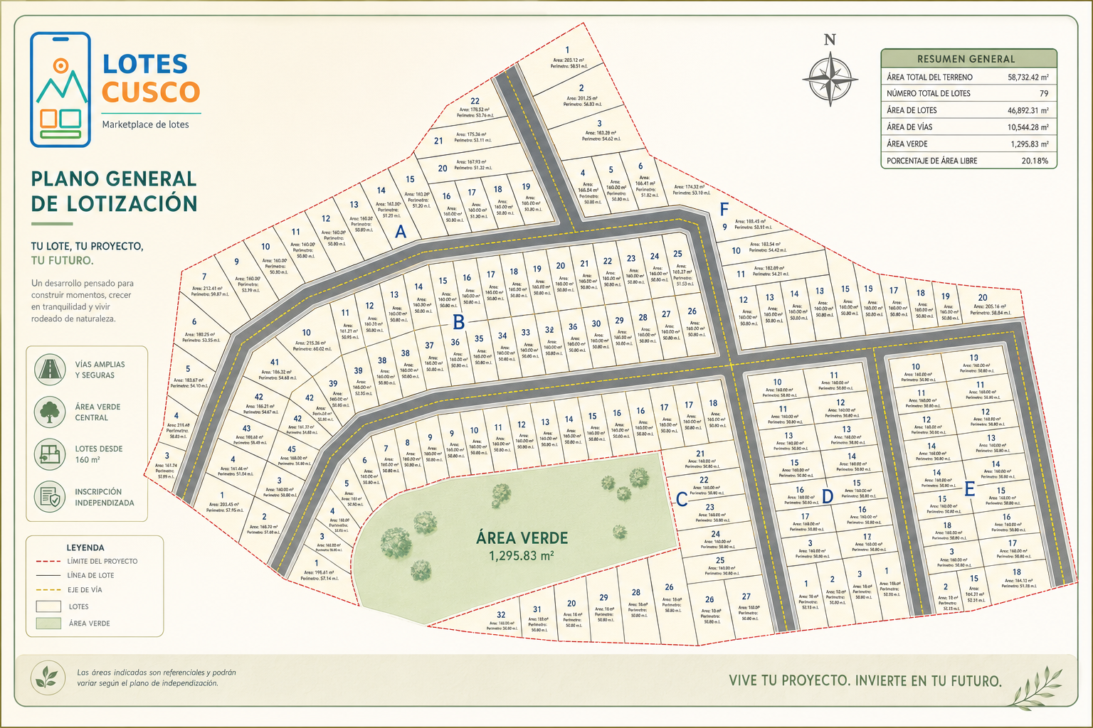 Plano de lotes en Zurite - Anta